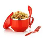 KATHIYAWADI 1 pcs Pasta Noodles Maggie Bowl with Lid and Handle, Soup Bowls for Easy Perfect Breakfast Cereals, Fruits, Ramen, Beverages,Essentials, Dishwasher Safe Double Layer