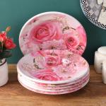Gallery99 Rose Follower Melamine 7Inch Quarter Plates Set of 6