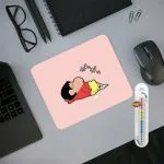 KIDLI Sleeping Shinchan Design Printed 3mm Thick Non-Slip Rubber Mouse Pad for Computer Laptop and Gaming (9 inch X 7.5 inch), (M73)Free USB Cable Protector