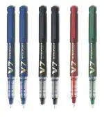 Pilot Hi-Tecpoint V7 Cartridge System Fine Point Liquid Ink Pen | Tip Size - 0.7MM | Refillable with Cartridge | Ink Colour - 2 Blue, 2 Black, 2 Red and 2 Green | Pack of 8