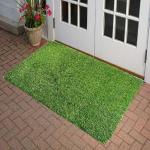 NAVRUDRA Green Plastic Artificial Grass Door Mat - 40x60 cm