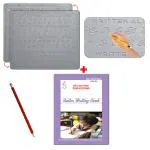 AKSHARABHYAS English alphabet slate with letters in grooves for tracing with pencil by children + English copywriting book with print & written alphabet, capital & small letters