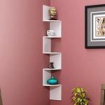 FLEURS DE ROCAILLE l Zigzag Corner Wall Mount Shelf Unit/Racks And Shelves/Wall Shelf/Book Shelf/Wall Decoration