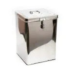 Shri Hari Art Villa 10 Kg Capacity Stainless Steel Square Grocery Container/Dabba/Canister for rice/SUGER