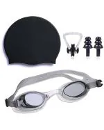 The Morning PlayAvsretail Black Swimming Cap with Swimming Goggle