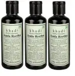Khadi Herbal Pure & Natural Shampoo Amla Reetha Shampoo | Hair Cleanser | Anti-Hair Fall Shampoo | Shampoo for Thick & Strong Hair (Pack of 3) (630 ml)