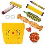 ekin Accupressure Therapy Combo Pack/Stress Mat/Wooden Foot Roller etc. for Exercise