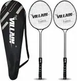 The Villain Venus Double Shaft Badminton Racket - Lightweight and Durable Multicolor Strung Badminton Racquet  (Pack of: 2, 150 g)