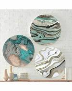 The Artment Your Artistic Apartment Decorative Multicolor Round Canvas Wall Decor 30 cm (Set of 3)