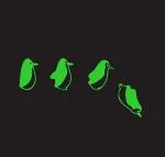 DreamKraft Green Vinyl Glow In Dark Radium Penguin Wall Sticker 49x23 cm