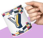 NH10 DESIGNS 3D Colorful Alphabet Letter Y Printed Coffee Mug for Girls Boys Friends Love Kids Best Gift for Birthday Anniversary Initial Letter Y (Tea Coffee Mug-350ml) - ABVWM2 202