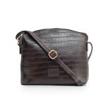 NYK MONICA Women's Brown Sling Bag | Vegan Leather Shoulder/Crossbody Bag | Croco Pattern PU Leather Handbags for Women