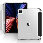 ProElite Smart Flip Case Cover for Apple iPad Pro 11 inch 3rd Gen 2021, Clear Soft Back with Pencil Holder, Black