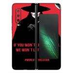 GADGETSWRAP Printed Vinyl Skin Sticker for Samsung Galaxy Fold - World Revolution