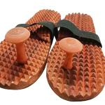 ekin Brown Wooden Acupressure Massager Slipper For Men/Women (size-10)