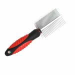 Jainsons Pet Products Double Sided Dog Grooming Comb for Removes Tangles Knots Matted Dirt Hair, Stainless Steel Round Wide Dense Teeth Metal Pet Combs for Small Large Dogs Cats
