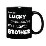 Mug Morning Gift for Brother Best Gift for Brother Coffee Mug Gift for Brother Ceramic Mug 325ml (Black)