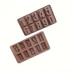 BAKEMO silicone chocolate mold Number Chocolate Mould Silicone 10 Cavity 0 to 9 Number Candy Mold Baking Tools for Cake Decoration Chocolate Ice Jell-O Candle Pack of 1