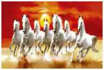 SAF 7 Running Horses Vastu UV Textured Wall Painting for Home Decoration , Office , Gym , College Wall decoration Painting 12 Inch x 18 Inch MDF1429