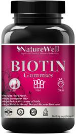 Naturewell Hair Skin And Nail - Biotin, Folic Acid Vitamins For Adults, 30 Gummies
