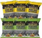 Makino Assorted No Onion No Garlic Nacho Chips (3 Cheese, 3 Jalapeno)(Each 60 gm)(Pack of 6)