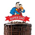 Festiko Glitter Super Dad Cake Topper, Superhero Theme Fathers Day Cake Decor, Dad Birthday Party Decoration, Fathers Day Supplies