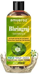 Amueroz Bhringraj Hair Oil For Hair Growth For Men And Women, Anti Hair Fall Oil With 15 Natural Oils, Controls Hair Fall And Dandruff, 220 Ml