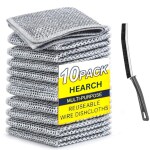 Hearch Non-Scratch Wire Dishcloth,Multipurpose Wire Dishwashing Rags for Wet and Dry, Easy Rinsing, Reusable,Sinks,Reuseable Cleaning Cloths