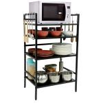 Livzing 4 Tier Multipurpose Metal Storage Shelf Organizer - Serving Trolley - Black