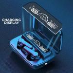 M19 TWS Bluetooth V5.1 Earphones Active Noise Cancelling with LED Display Portable Wireless Touch Control Earbuds TWS Earphone with Flashlight Charging Case (Black)