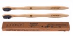 Bamboo Toothbrush With Charcoal Activated Soft Bristles - Pack Of 2