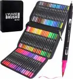 Wynhard Dual Tip Markers Brush Pens 60 Art Markers Set Coloring Brush Fineliner Colour Marker Pens Water Based Marker for Calligraphy Drawing Sketching Coloring Books Artist Bullet Journal Kids Adults