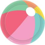 Tiki Times Just Chillin Round Beach Ball Paper Dinner Plates 23cm Pack of 8 for Luau/Hawaiian Theme Parties