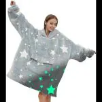 G MALL Wearable Blanket Hoodie Oversized, Glow in The Dark Soft Plush Warm Hooded Blanket Oversized & Breathable Sweatshirt for Adults Women Kids
