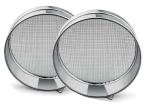 Kuber Industries Silver Stainless Steel Food Strainers 21 x 21 x 7 cm (Pack of 2)