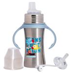 Adore Twilight 2in 1 Stainless Steel Sipper with Twin Handle 250ml- Matte Blue Transport