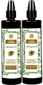 Herbal Khadi Herbal Hair Oil, Bhringraj oil with Onion extract For Hair Growth & Strengthening , Hair Fall Control Pack of 2