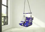 JOBBER Baby Swing Jhula for Kids Children Foldable, Portable Swing for 0-3 Years Babies with Safety Belt Jhula for Kids Reliance Fiber Material Hanging Indoor Outdoor Swing. (Blue Classic)