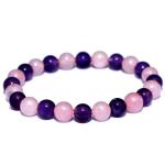 Crystal Divine Rose Qtz & Amethyst Healing Crystal Bracelet For Woman 8mm Money Magnet Bracelet For Girls Crystal Bracelet For Men Friendship Gifts Hand Bracelet Couple Bracelet Aesthetic Bracelets