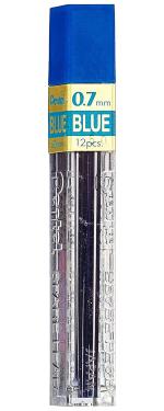 Pentel Hi-Polymer Colored Lead | Colour - Blue | Tip Size - 0.7MM | Pack of 3