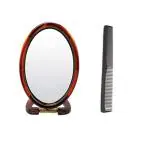 Doberyl Makeup Mirror | Magnifying Mirror Makeup | Double Side Magnification 1X/5X | Mirror with Stand | Simple Portable Princess Mirror | Tabletop Vanity Hand Mirrors Stand| for Men & Women | 6 Inch