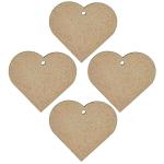 BanteyBanatey MDF Cut Outs Heart Shape Blank Earrings Pendant Key Chain Fridge Magnet Bases for Craft, Resin Art, Decoupage, DIY, Art Work