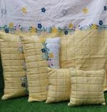 BREVARD Poly Cotton Double Bed Size Bedsheet with 2 Quilted Pillow Covers and 2 Quilted Filled Cushions (90X100 Inch, Set of 5 Pcs)