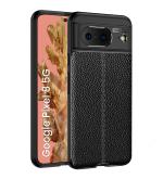 Golden Sand Cover Leather Texture Series Shockproof Armor TPU Back Cover Case for Google Pixel 8 5G Mobile Phone, Black