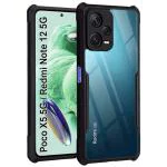 COBERTA Back Cover for Poco X5 5G Back Cover Case - Black Transparent
