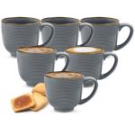 Treo Ceramic Grey Eclate Mug (Set Of 6)