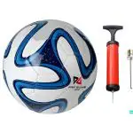 Pro Game League Foot ball - PVC Hand Stitched Size 5 (White, Soccer) Free Ball Pump,