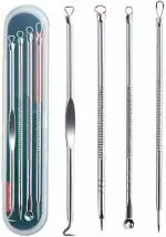 Sheenvy Blackhead Remover Pimple Popper Tool Kit 4 Pcs Acne Blackhead Extractor Tool for Nose Face, Stainless Steel Whitehead Popping Removal Tool Set