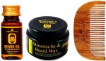 Park Daniel Combo Pack Of Beard Oil, 35Ml, Moustache And Beard Wax, 50Gm And Handcrafted Wooden Beard Comb (Combo Of 3)