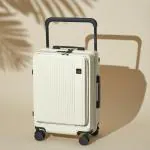 Nasher Miles Silicon Valley Hard-Sided ABS & PC Cabin Luggage White 20 inch |55cm Trolley Bag